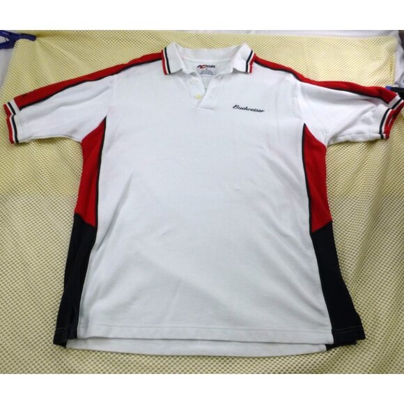 Chase Authentic Men's Polo Shirt Dale Earnhardt Jr. #8 Med Red/White Budweiser - Picture 1 of 11